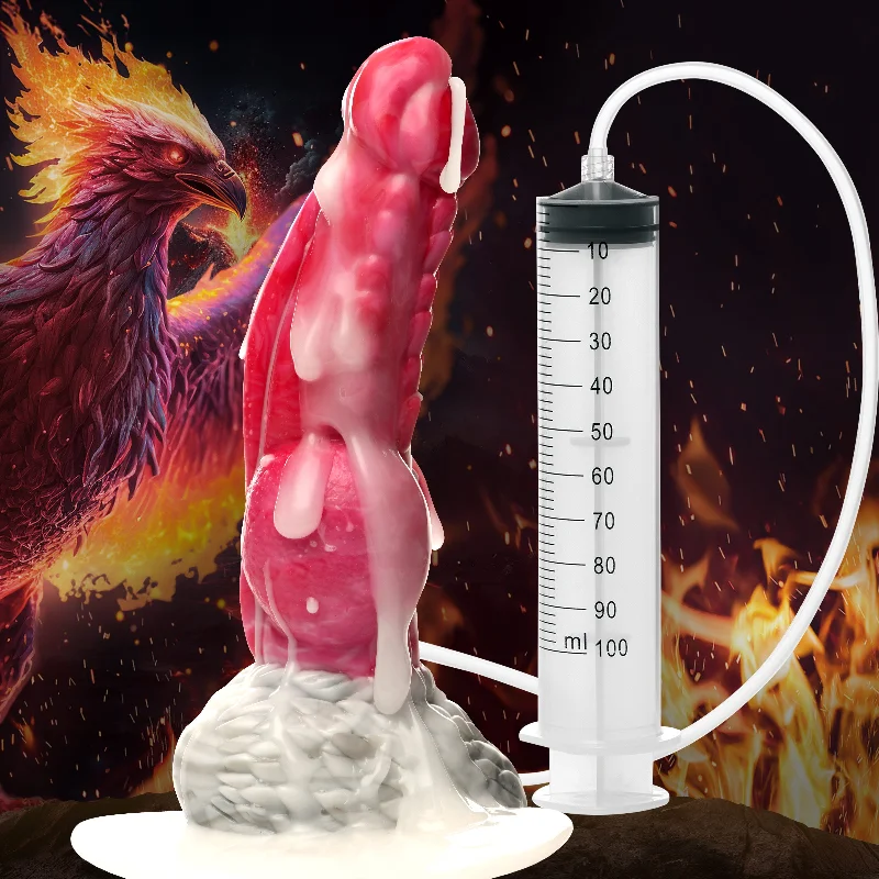 textured waterproof dildo-Resurrector Phoenix Squirting Silicone Dildo