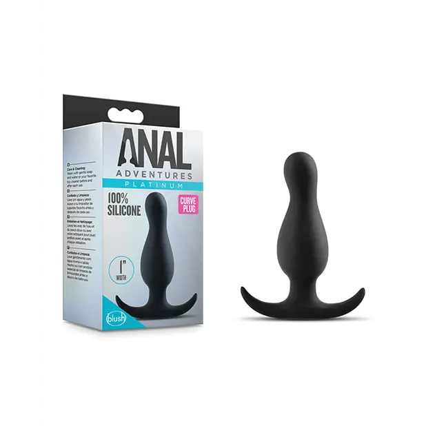 Anal toys for couple connection-Blush Anal Adventures Platinum Silicone Curve Plug