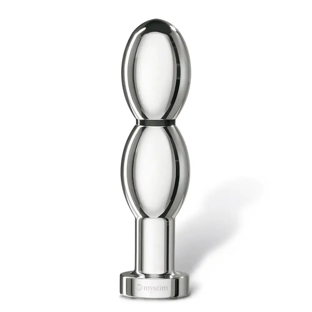 advanced heated dildo-Mystim 5.3-inch Silver Estim Aluminium Vibrating Large Dildo