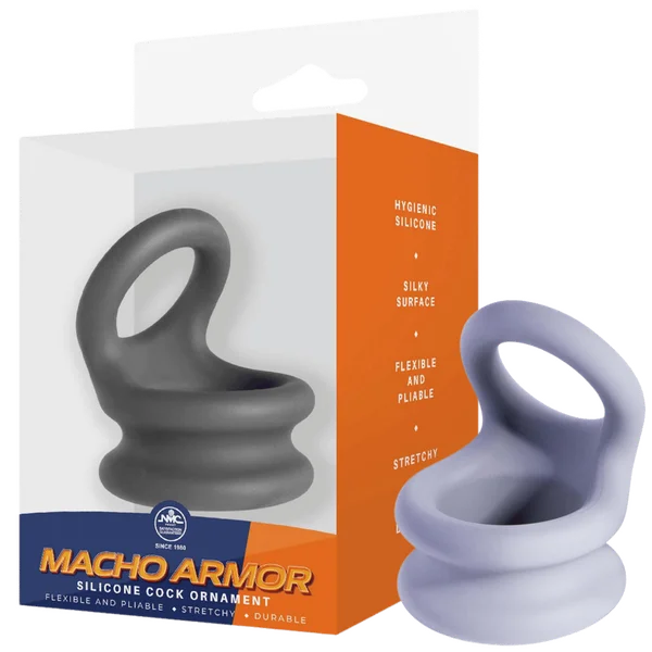 cock ring with extra power-Silicone Cock Ornament - Large (Grey)