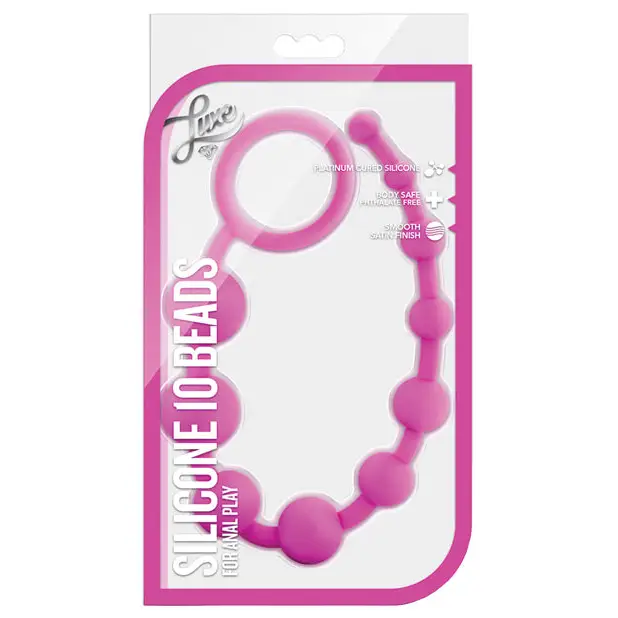 Anal toys with strong base-Blush Luxe Silicone 10 Beads for Anal Play