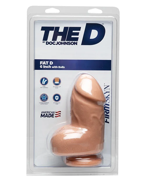 purple USB-charged dildo-The D 6" Fat D w/Balls - Vanilla