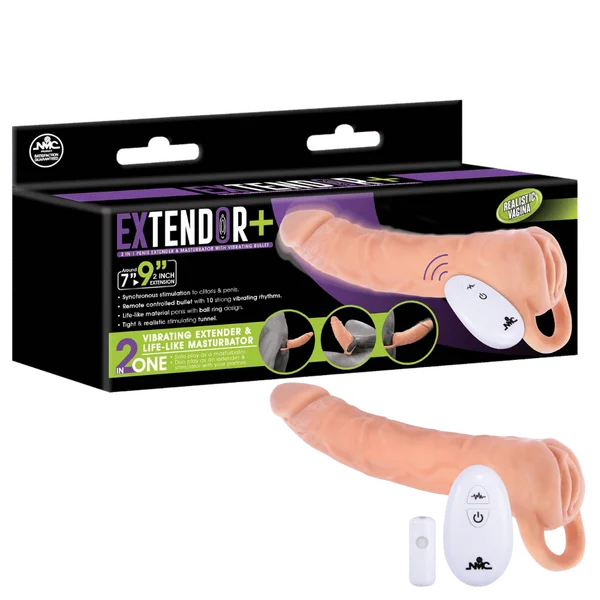 cock ring durability reviews-Remote Control Extendor  9" (Flesh)