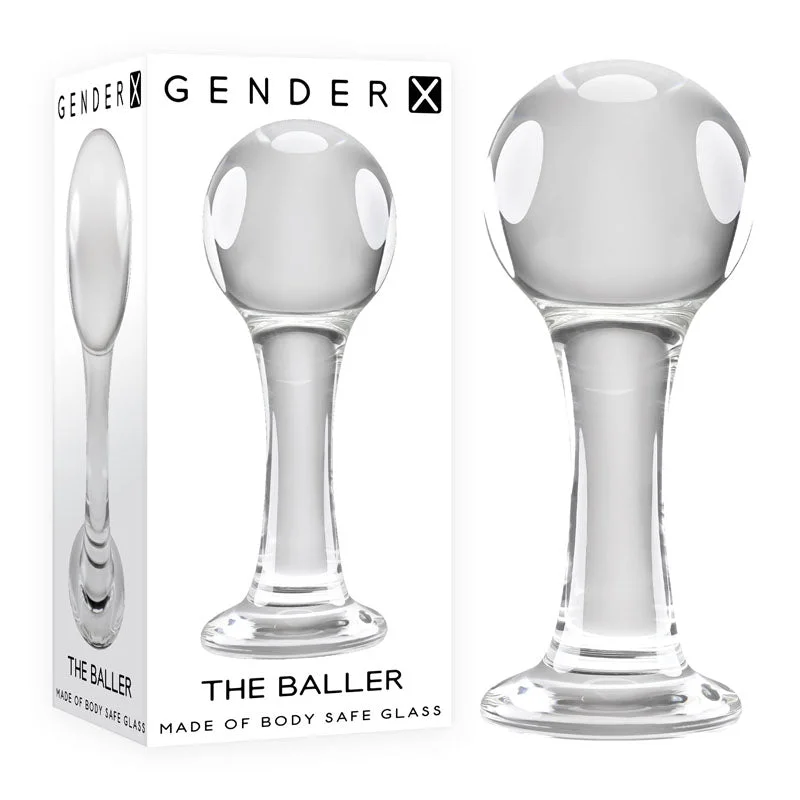 Anal toys with soft finish-Gender X THE BALLER GLASS BUTT PLUG