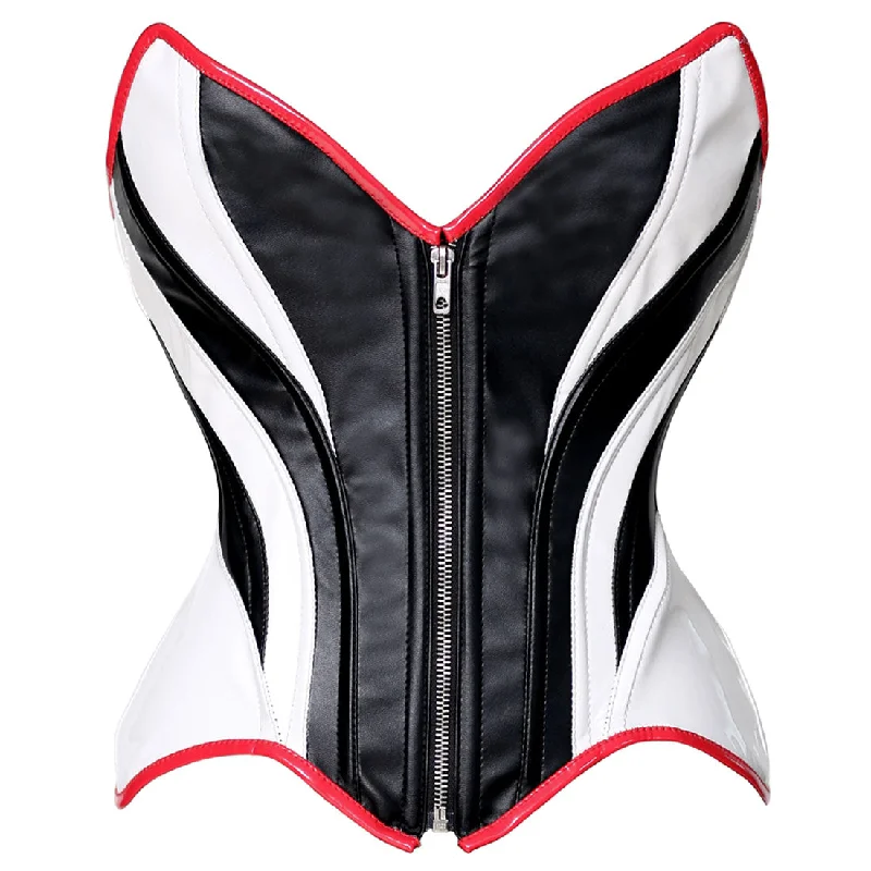 corset with lace overlay-Seduce in this killer front zip corset