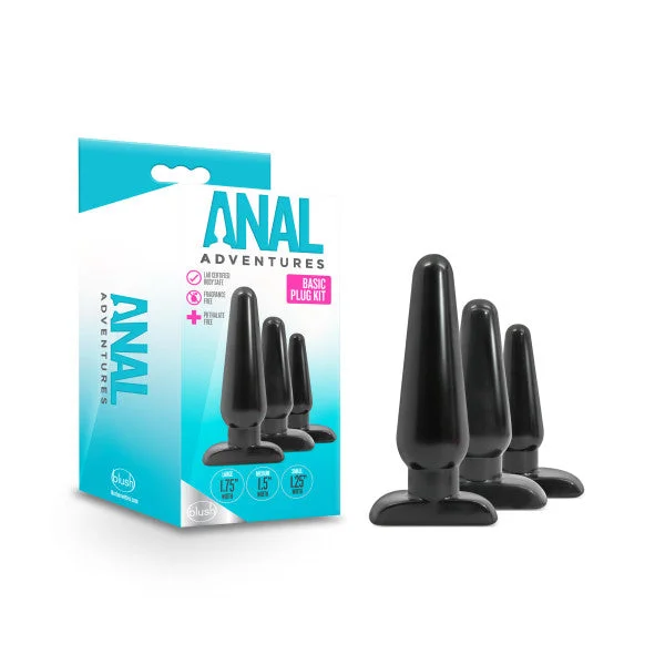 Anal toys with smooth contours-Anal Adventures Basic Butt Plug Kit