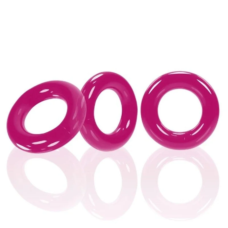 cock ring for stamina boost-Oxballs Willy Rings Cock Ring 3 Pack Hot Pink