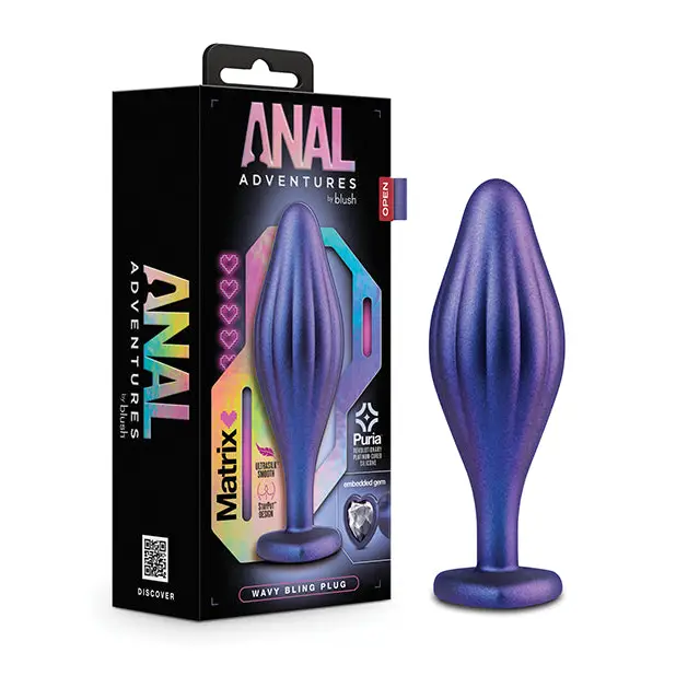 Anal toys with low noise-Anal Adventures Matrix By Blush Wavy Bling Anal Plug