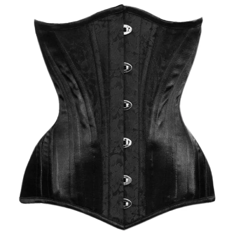 corset with double straps-Karissa Authentic Steel Boned Waist Training Underbust Corset