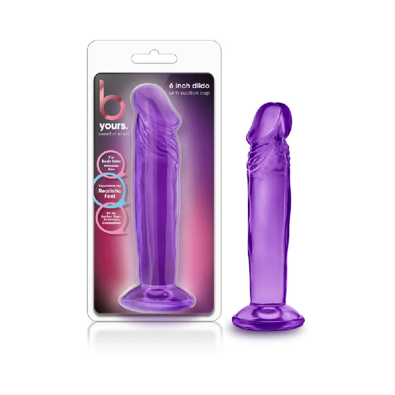 black hands-free dildo-B Yours Sweet n' Small 6 in. Dildo Purple