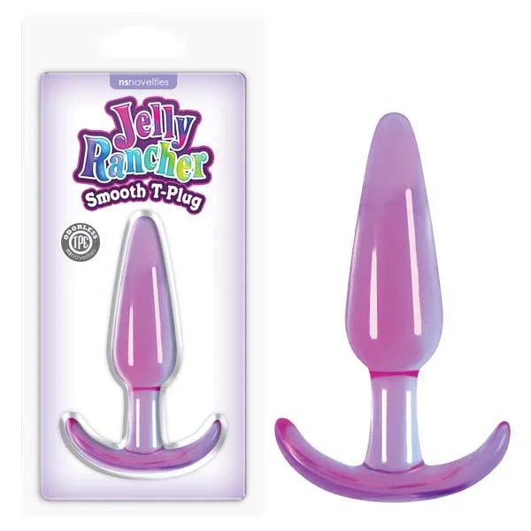 Anal toys with bold colors-Jelly Rancher Smooth T-Plug Butt Plug Purple