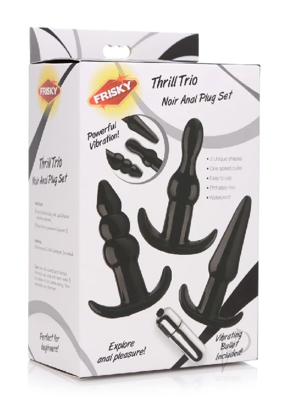 Anal toys with smooth look-Frisky Thrill Trio Noir Anal Set