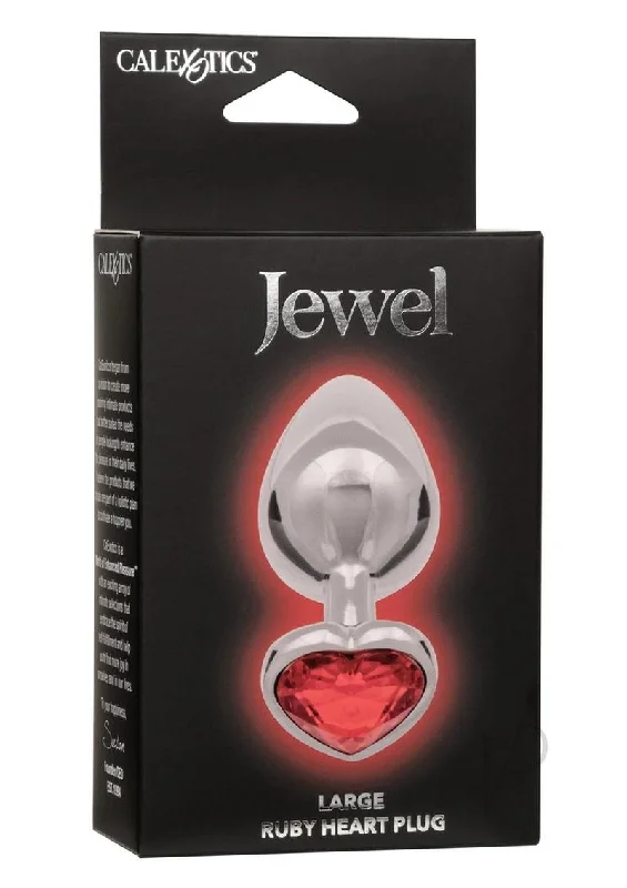 Anal toys for easy insertion-Jewel Large Ruby Heart Plug Red