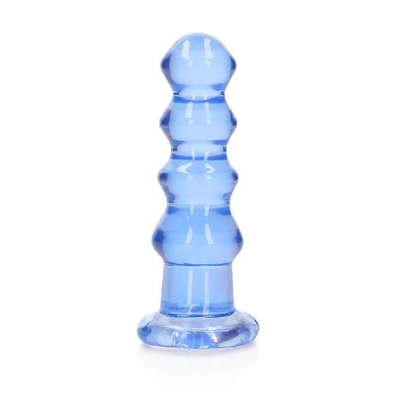 small remote control dildo-RealRock Crystal Clear Curvy 5.5 in. Dildo/Plug Blue