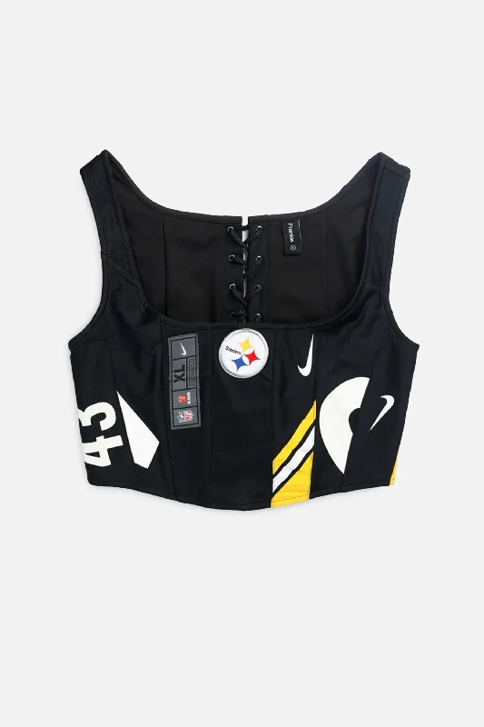 corset with double straps-Rework Pittsburgh Steelers NFL Corset - S