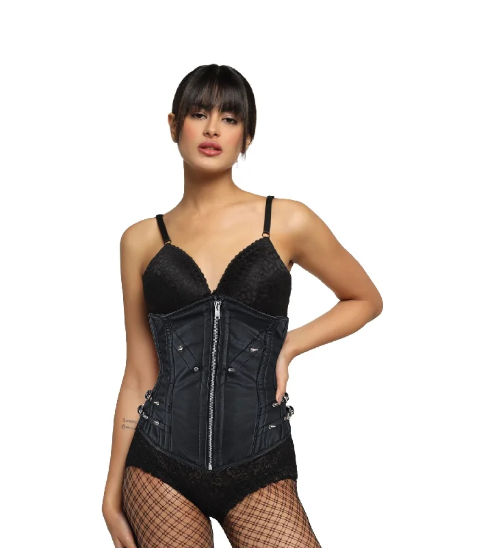 corset with mesh panels-Studded Rebel Underbust Corset -  Wholesale