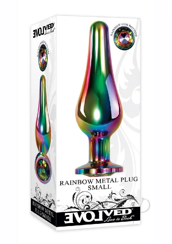 Anal toys for intense orgasms-Rainbow Metal Plug Small