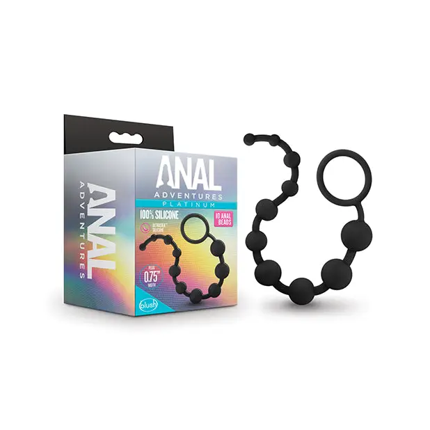 Anal toys with easy release-Blush Anal Adventures Platinum Silicone 10 Anal Beads