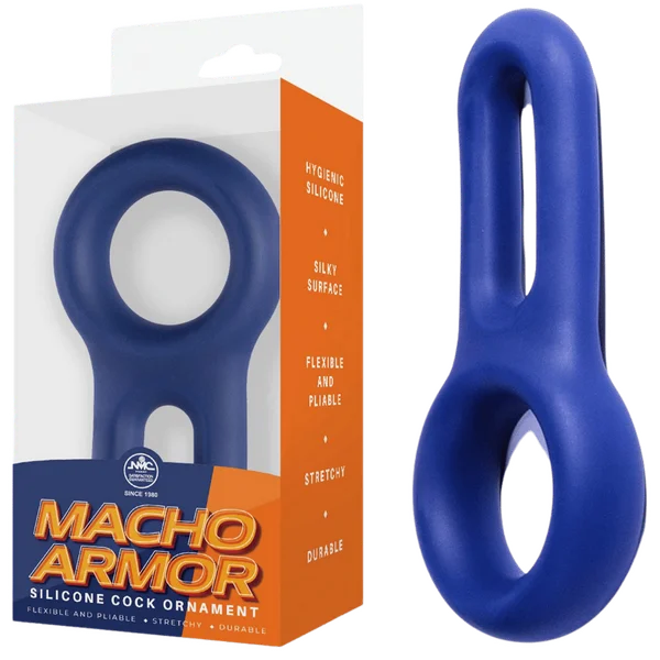 cock ring user benefits-Silicone Cock & Ball Ornament - (Blue)