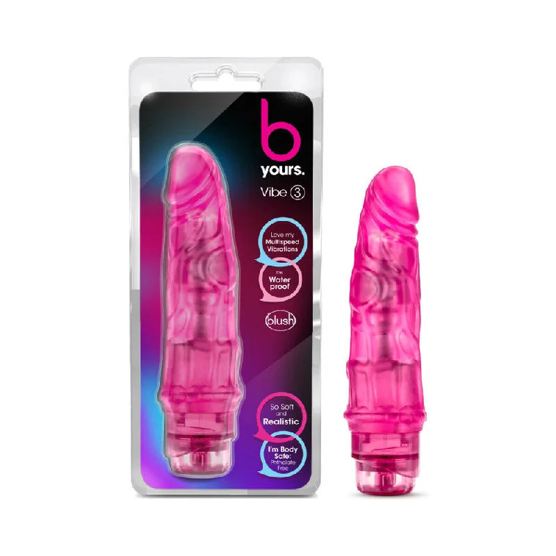 smooth large dildo-B Yours Vibe 3 Realistic 7.75 in. Vibrating Dildo Pink