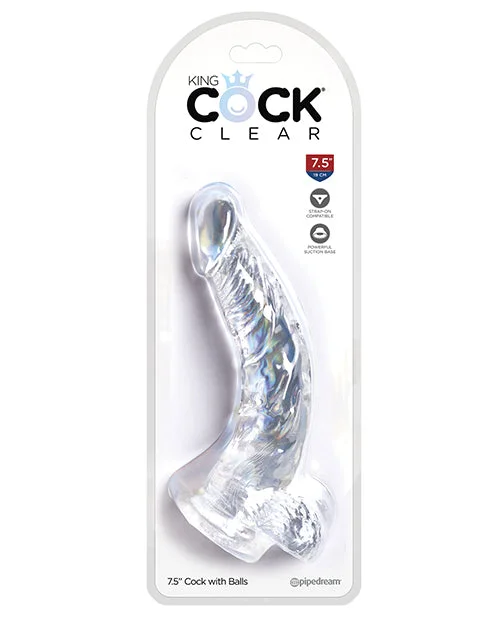 blue large dildo-King Cock Clear 7.5" Cock w/Balls