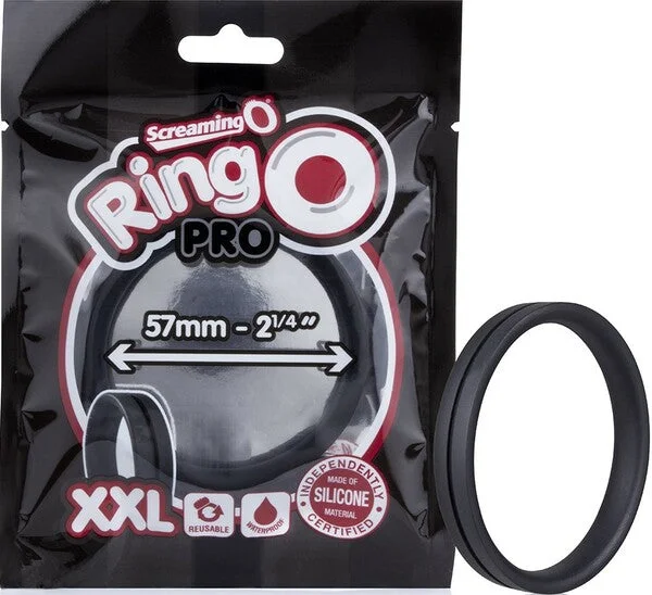 cock ring with soft texture-Ring O Pro XXL (Black)