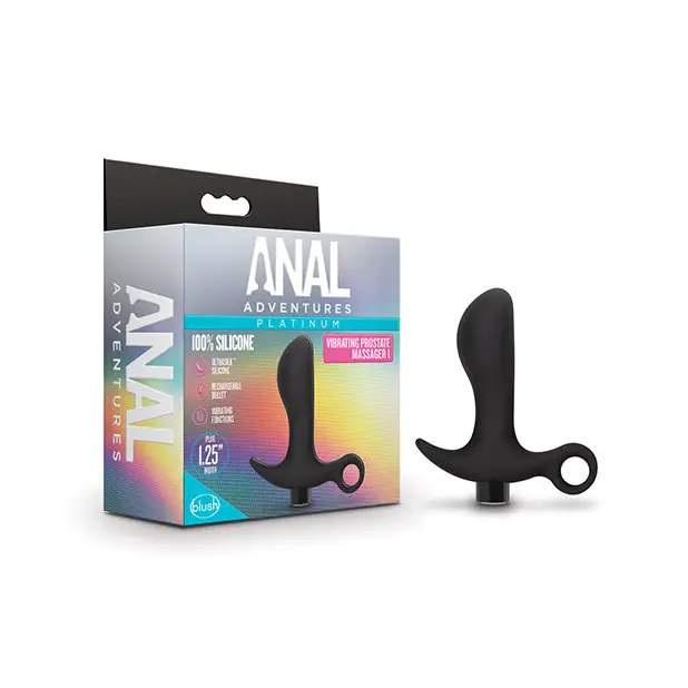 Anal toys for fantasy pleasure-Blush Anal Adventures Platinum Silicone Rechargeable Vibrating Prostate Massager 01