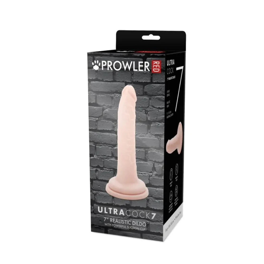 purple multi-speed dildo-Prowler Red 7-Inch Ultra Realistic Dildo -Flesh