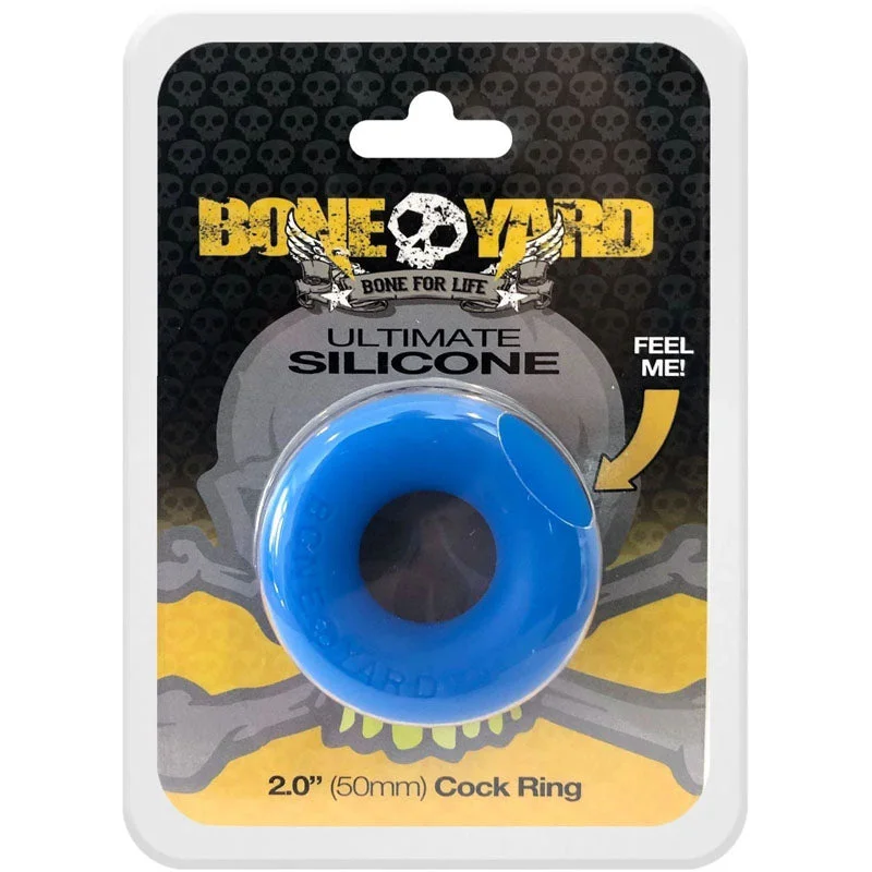 cock ring for strong fit-Boneyard Ultimate Silicone Cock Ring Blue - Blue 50mm Cock Ring