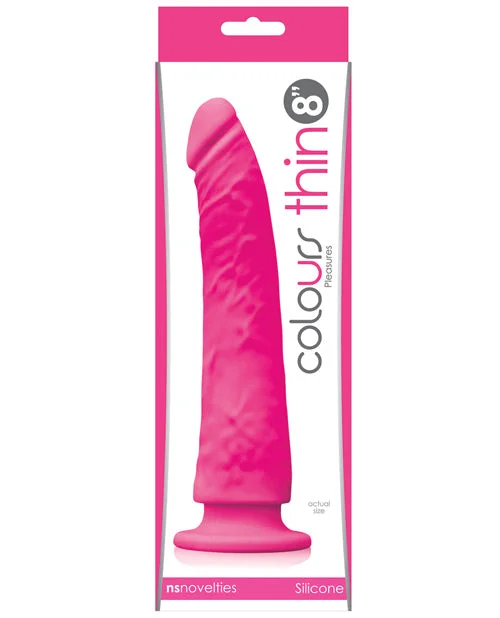 purple heated dildo-Colours Pleasures Thin 8" Dildo - Pink