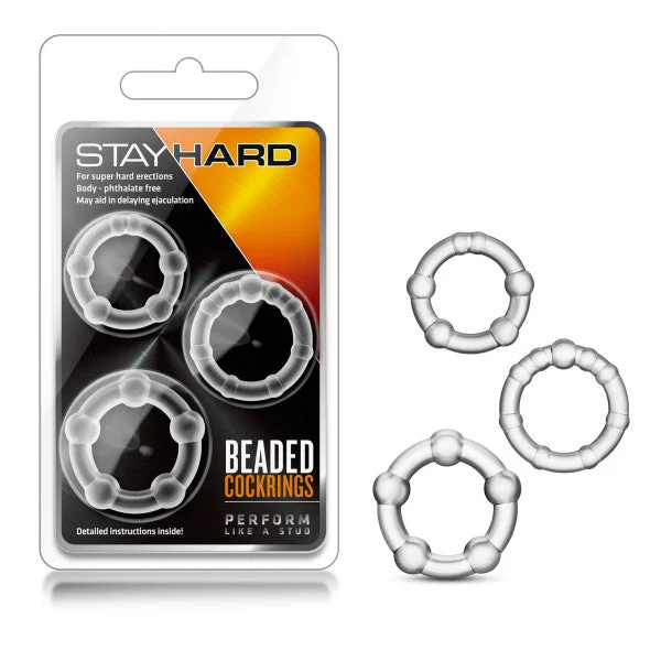 cock ring for bedroom fun-Stay Hard Beaded Cockrings-(bl-00012)