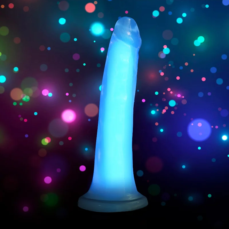 smooth luxury dildo-7 Inch Glow-in-the-dark Silicone Dildo