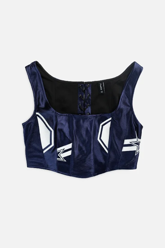 corset dress black satin-Rework Dallas Cowboys NFL Corset - M