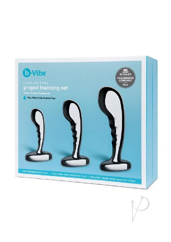 Anal toys for playful nights-B Vibe Stainless Steel Pspot Training