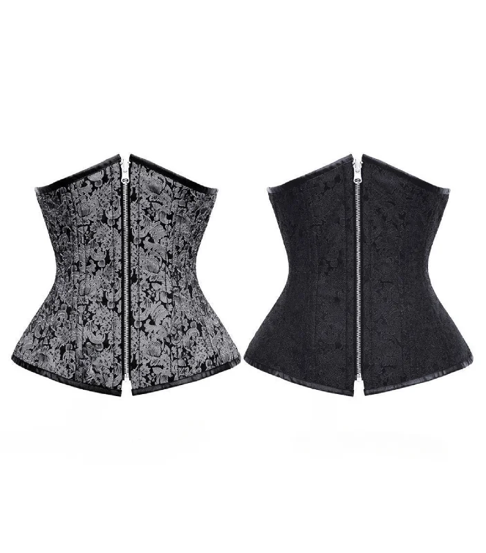 corset top with chains-Gerard Authentic Steel Boned Reversible Waist Training Underbust Corset