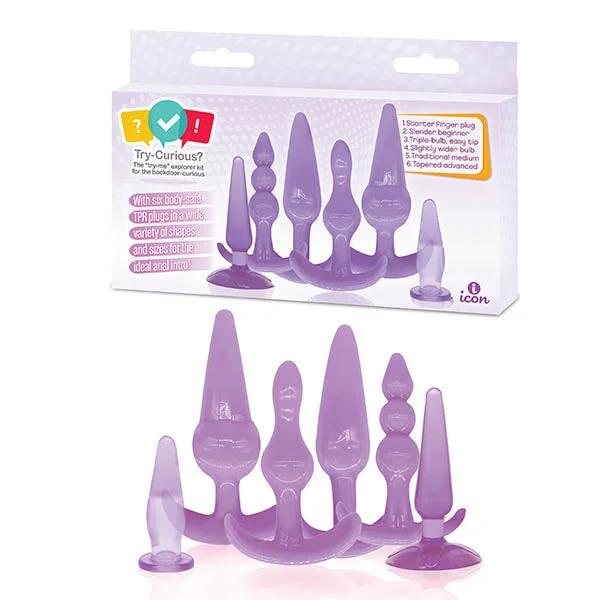 Anal toys with easy controls-Try-Curious Purple Anal Butt Plug Kit