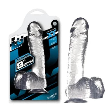 small waterproof dildo-NMC LUXY 8 inch Clear Stone Series Realistic Dildo with Balls and Suction Cup