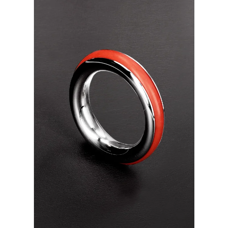 cock ring size variety-Shots Steel Cazzo Tensions Stainless Steel Cock Ring Red 1.8 Inch