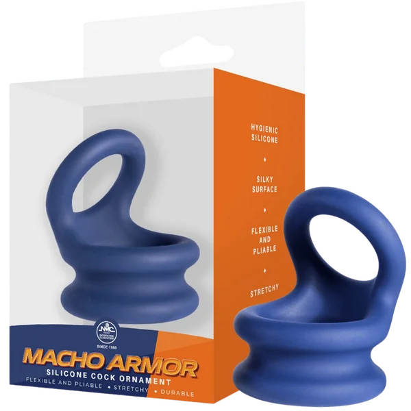 cock ring with firm hold-Silicone Cock Ornament - Medium (Blue)