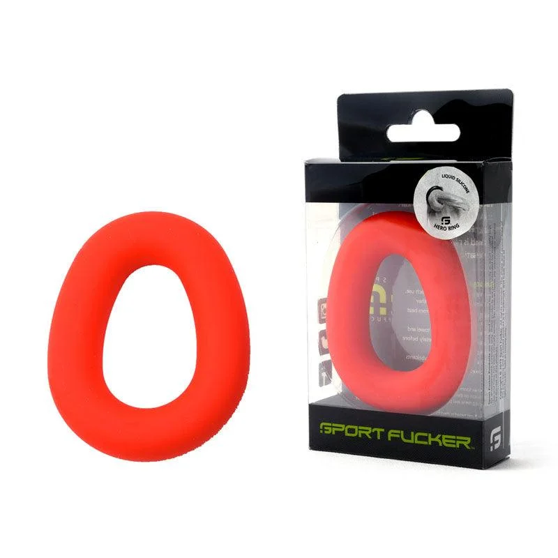 cock ring for stamina-Sport Fucker Hero Ring - Red - Red Cock Ring