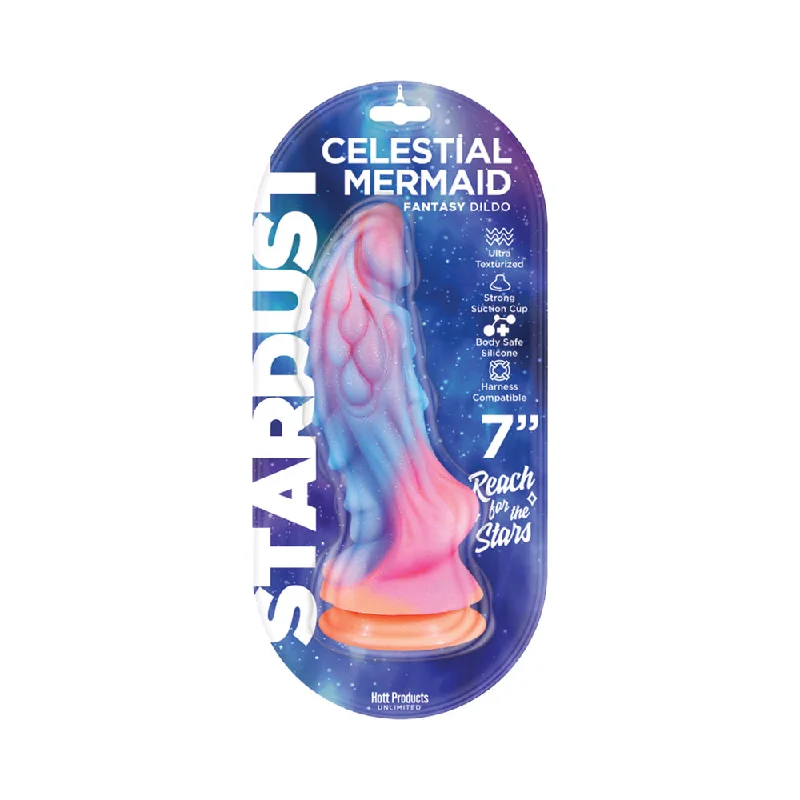 pink smooth dildo-Stardust Celestial Mermaid 7 in. Silicone Dildo