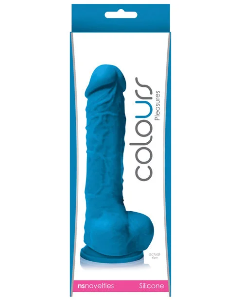 advanced heated dildo-Colours Pleasures 5" Dildo w/Suction Cup - Blue