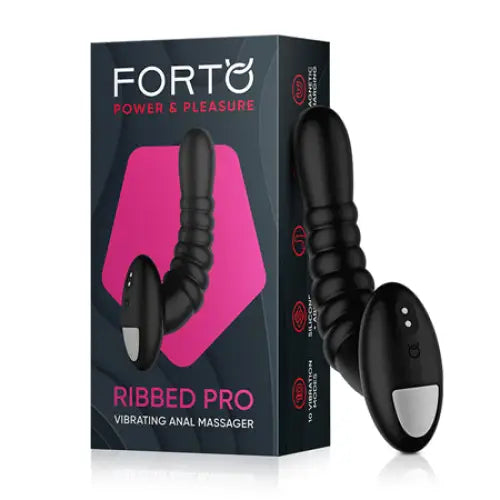 Anal toys for playful couples-Forto Ribbed Pro Rechargeable Silicone Vibrating Anal Massager