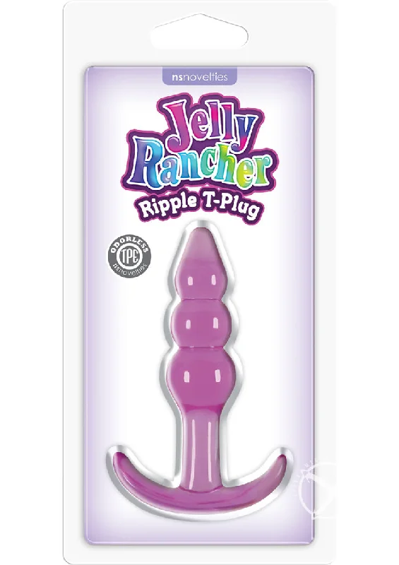 Anal toys with tight seal-Jelly Rancher T Plug Ripple Purple