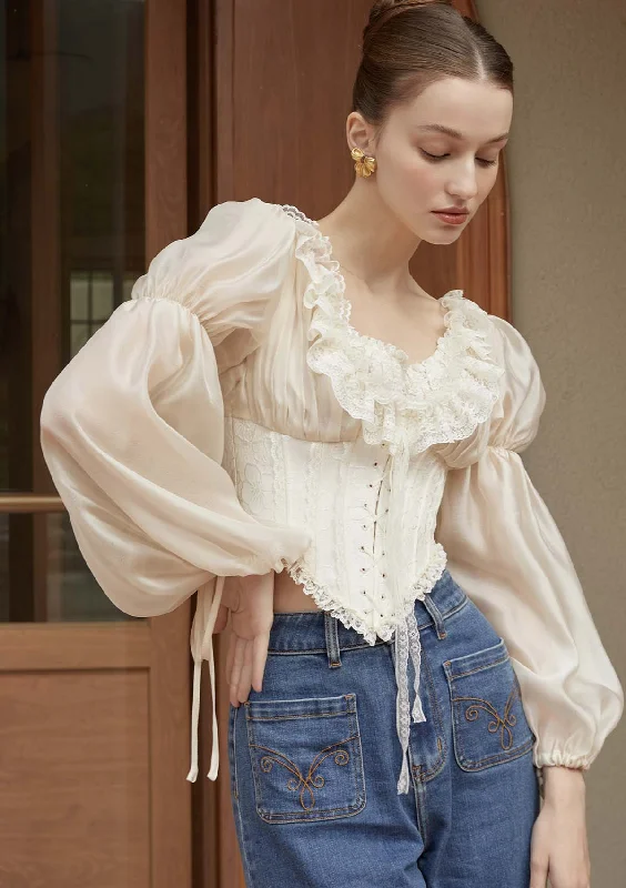 corset with quilted texture-Psyche Corset Blouse