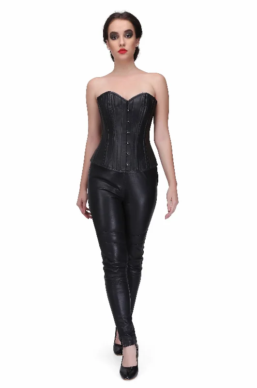 corset with paisley print-Genuine leather waist training overbust corset