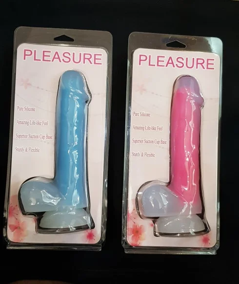 thin flexible dildo-E.P 8 INCH SILICONE DILDO BLUE - WHITE