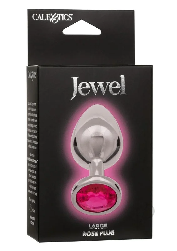 Anal toys with solid base-Jewel Large Rose Plug Pink