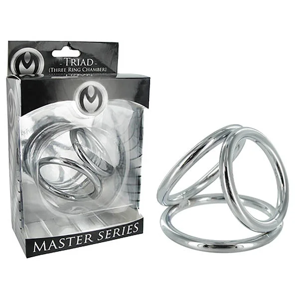 cock ring with tight vibes-Master Series The Triad - Metal Chamber Cock and Ball Ring