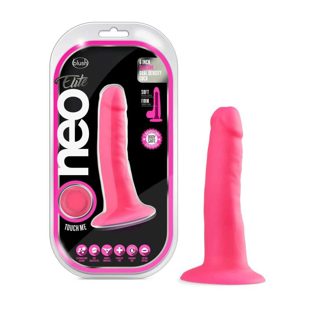 realistic premium dildo-Neo Elite Neon Pink 5.5-Inch Long Dildo